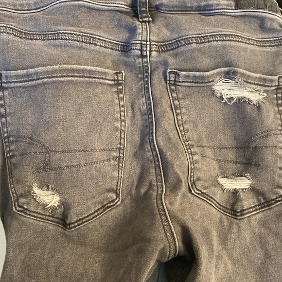 Grey Ripped American Eagle Skinny Jeans - Picture 6 of 6